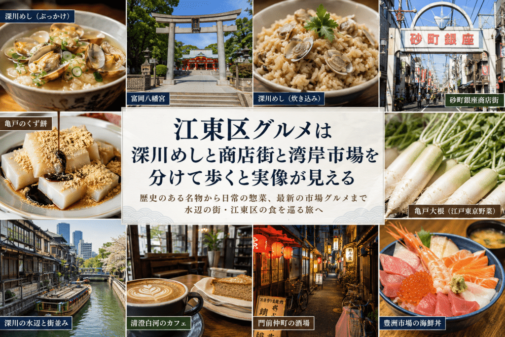 江東区グルメは深川めしと商店街と湾岸市場を分けて歩くと実像が見える