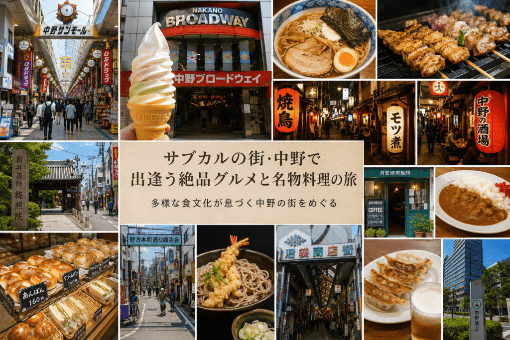 サブカルの街・中野で出逢う絶品グルメと名物料理の旅